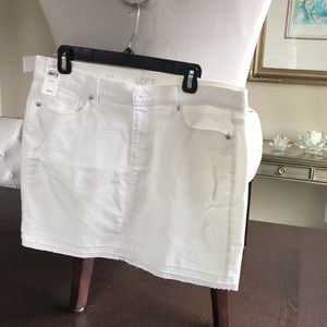 White jean skirt